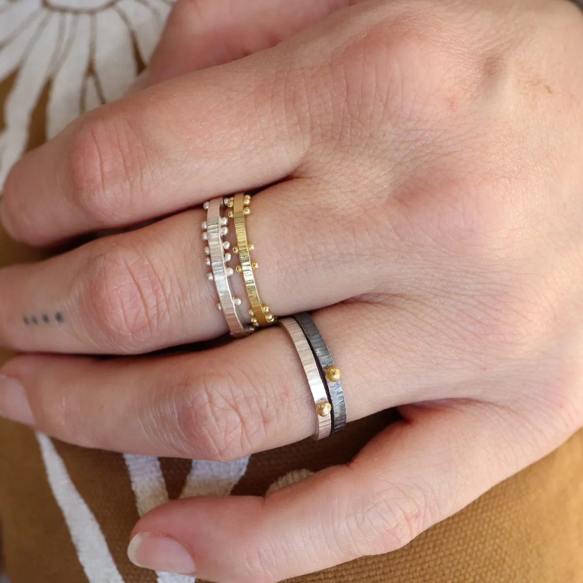 14k Yellow Gold Scattered Dot Ring