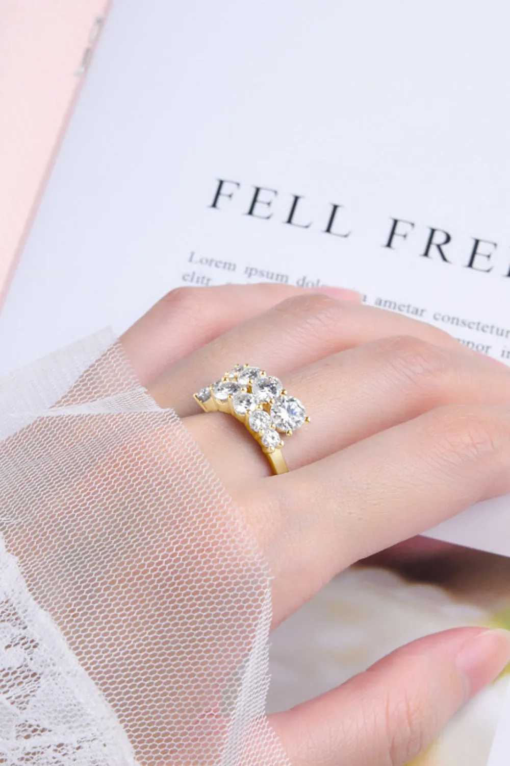 3.26 Cttw Moissanite Double Band 2-Row Ring