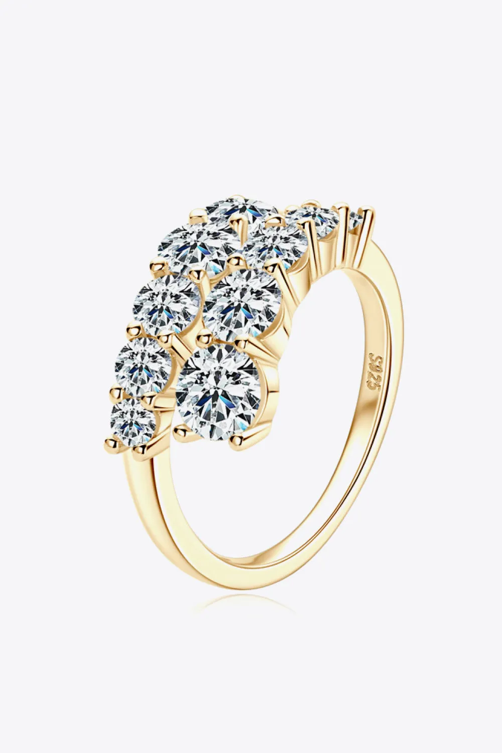 3.26 Cttw Moissanite Double Band 2-Row Ring