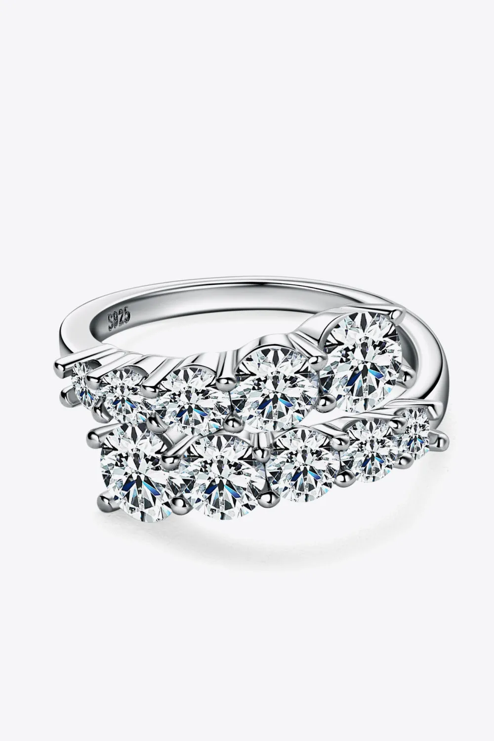 3.26 Cttw Moissanite Double Band 2-Row Ring