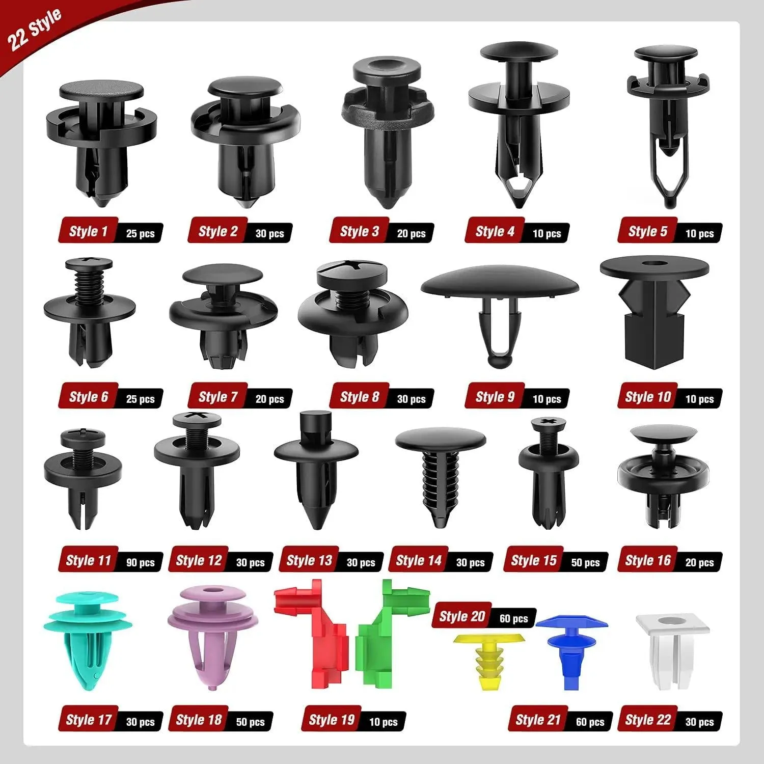 725 Pcs Bumper Retainer Clips Car Push Retainer Kit