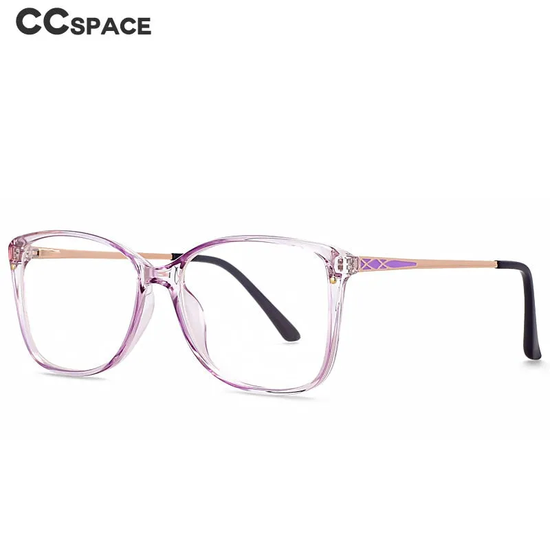 CCspace Women's Full Rim Square Tr 90 Titanium Eyeglasses 49587