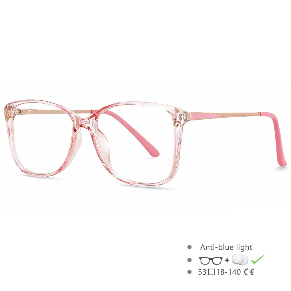 CCspace Women's Full Rim Square Tr 90 Titanium Eyeglasses 49587