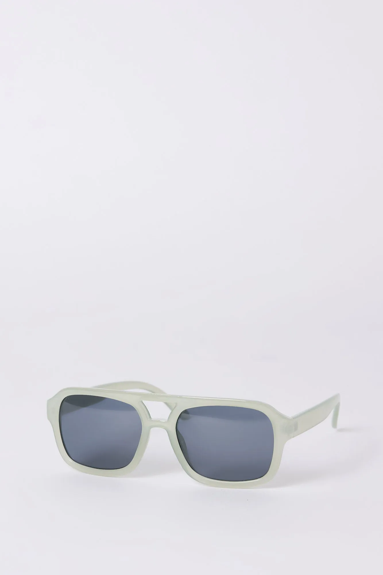 Clear Frame Rectangular Sunglasses