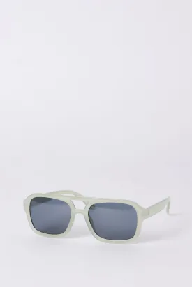 Clear Frame Rectangular Sunglasses