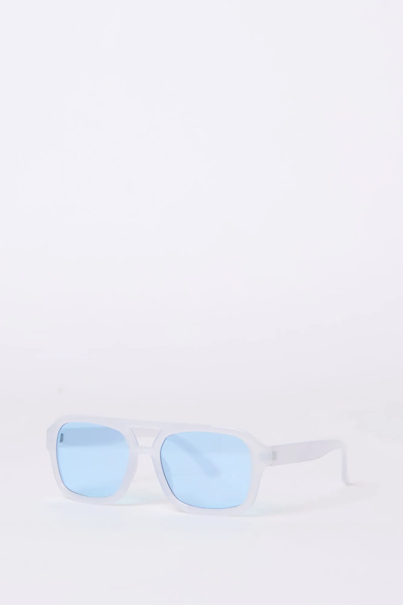 Clear Frame Rectangular Sunglasses