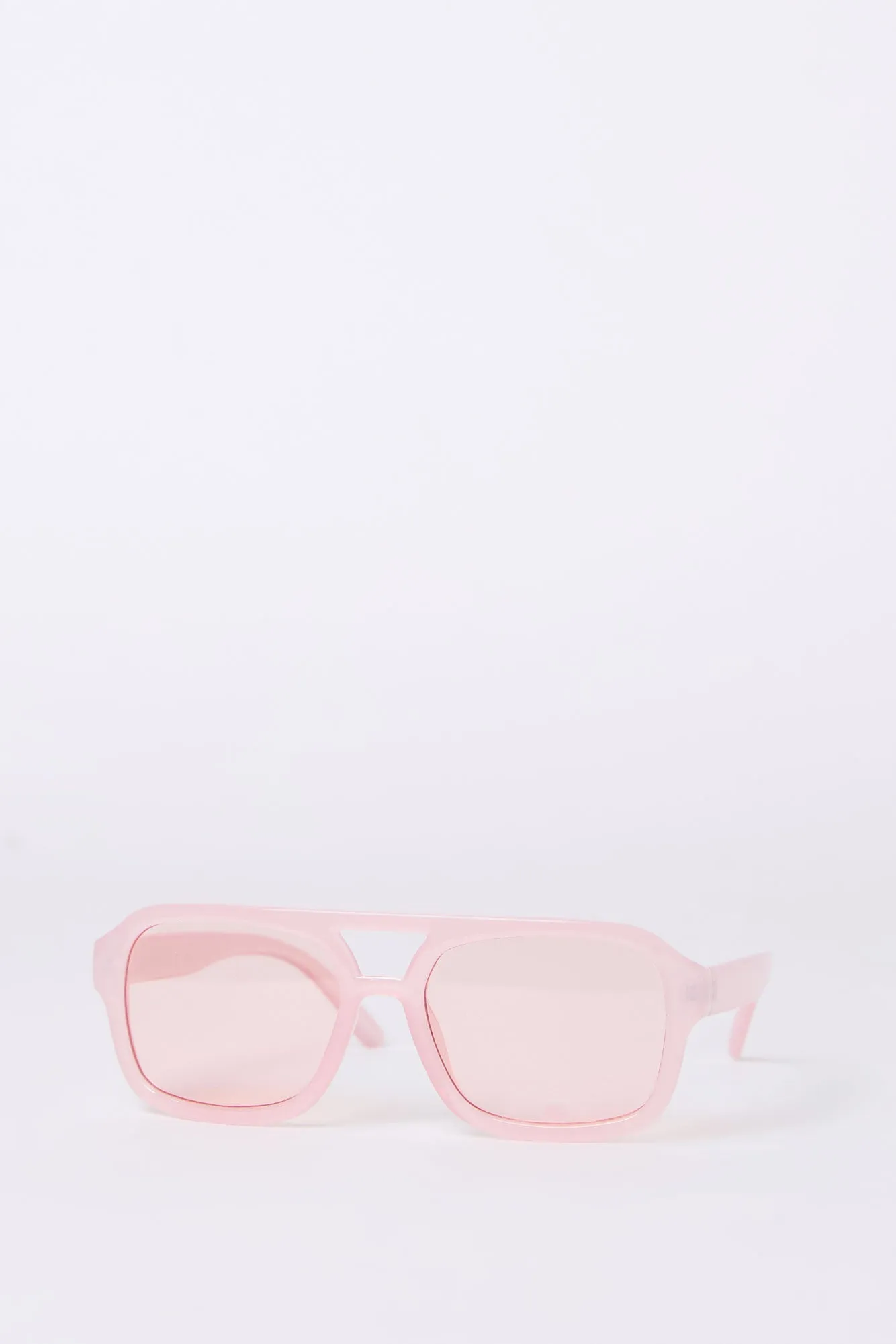 Clear Frame Rectangular Sunglasses