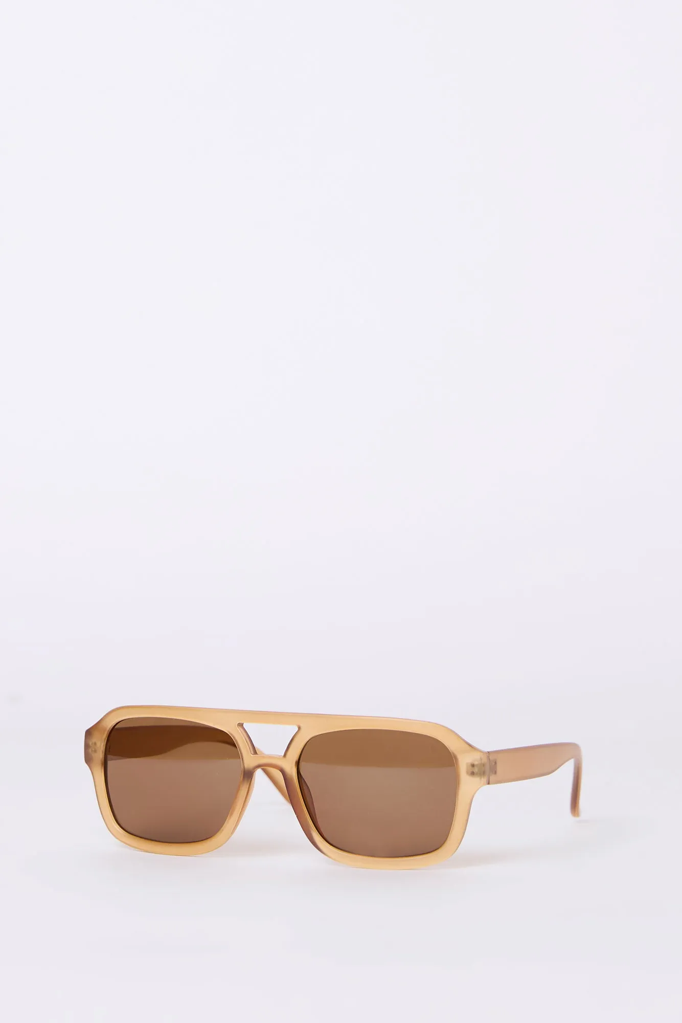 Clear Frame Rectangular Sunglasses