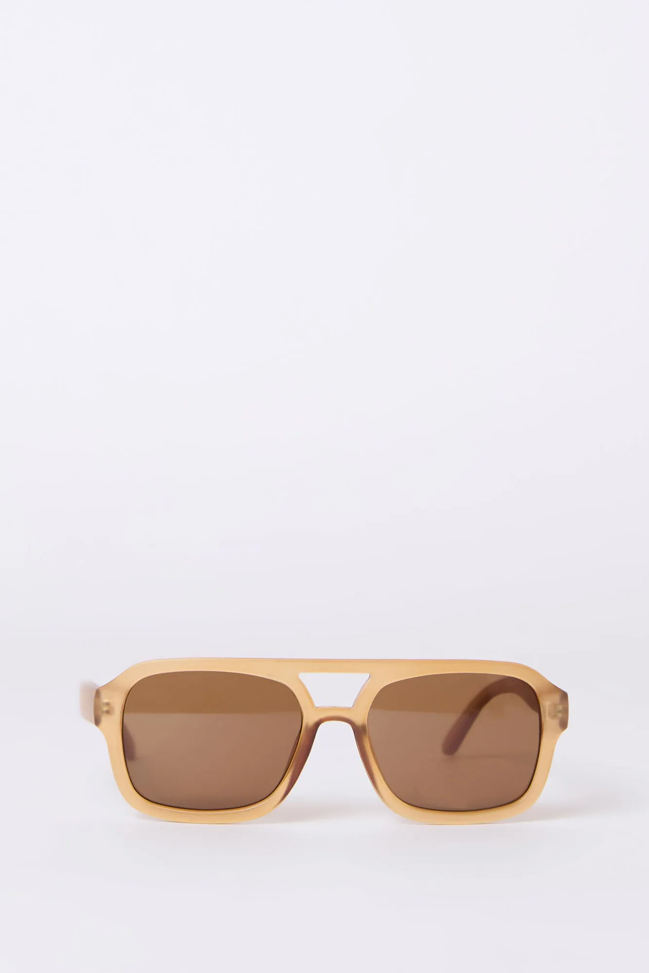 Clear Frame Rectangular Sunglasses
