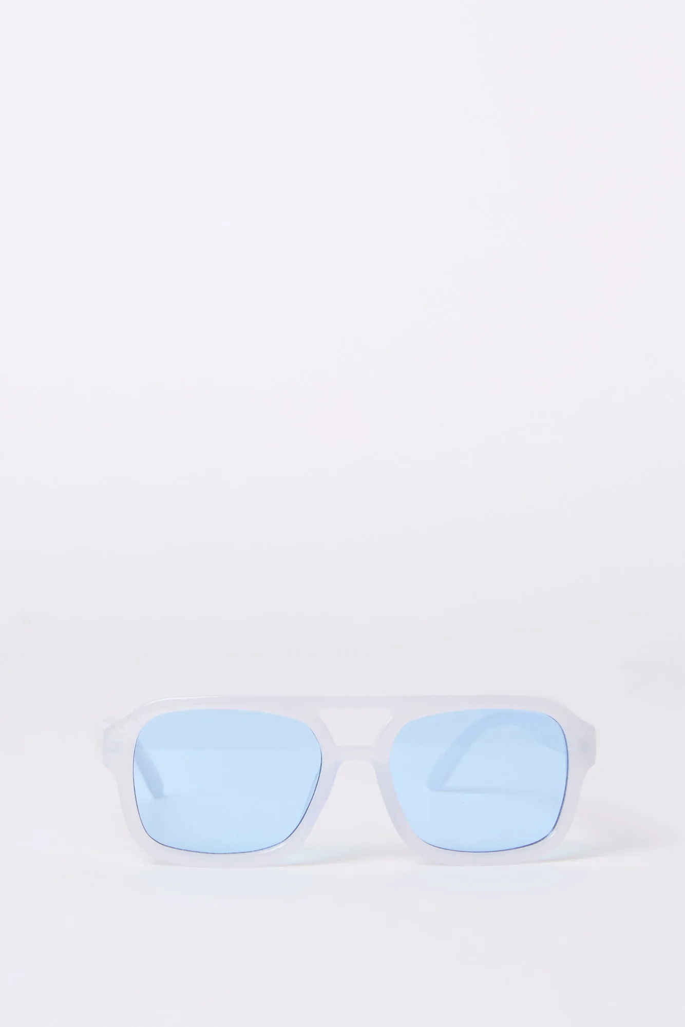 Clear Frame Rectangular Sunglasses