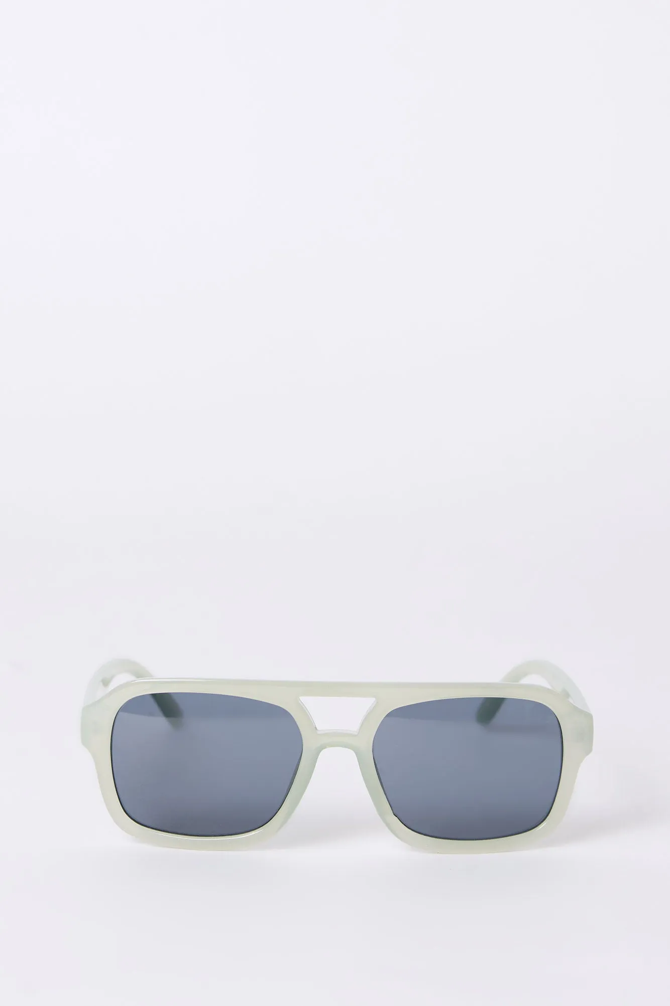Clear Frame Rectangular Sunglasses