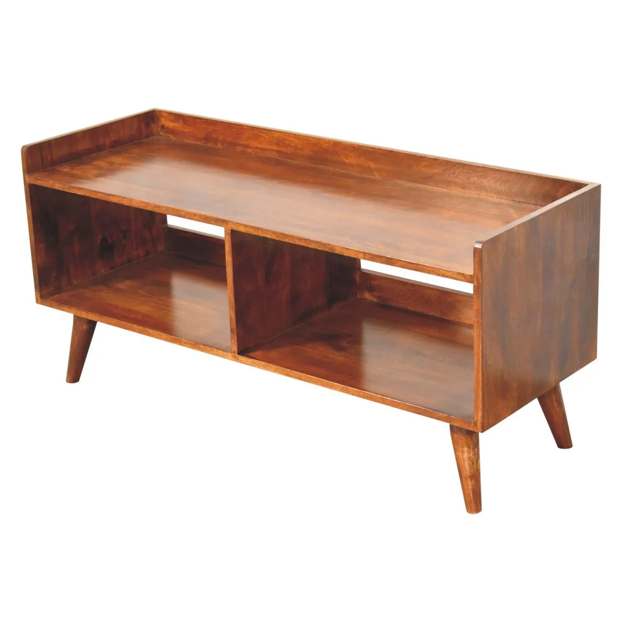 Couch.com Open Top Media Unit Brown, with Storage, Modern Style, Wood Construction, Dark Brown Finish by Couch.com