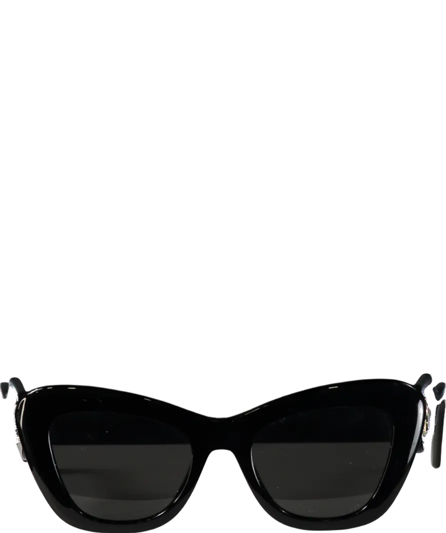 Dior Diorbobby Black / Gold B1u Cat-eye Logo Arm Sunglasses In Case And Box One Size