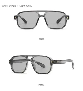 Retro Double Bridge Square Sunglasses