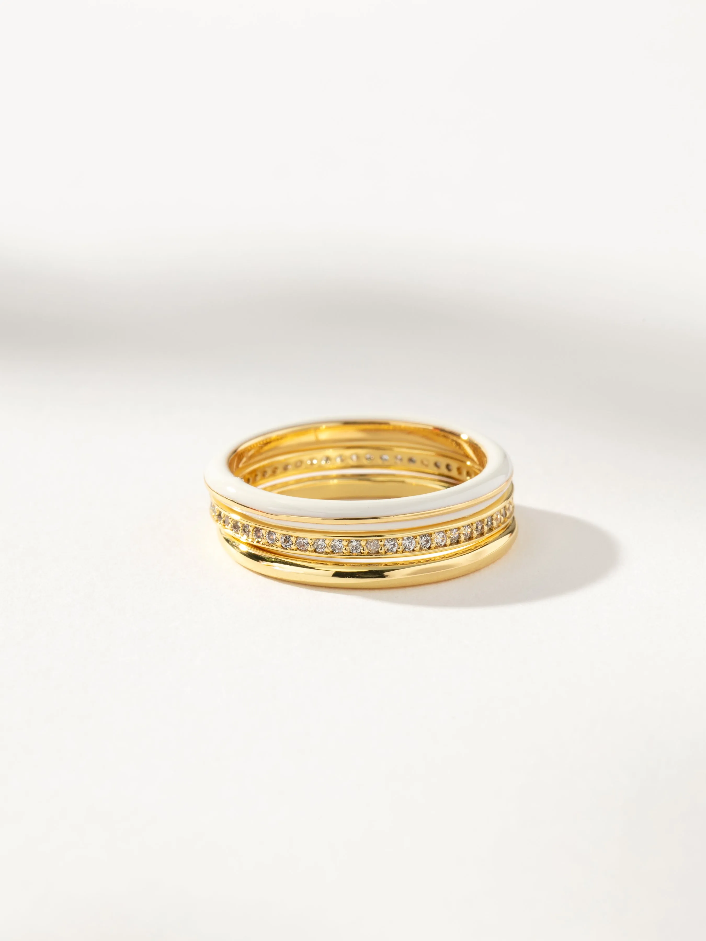 White Hot Forever Ring (Set of 3)