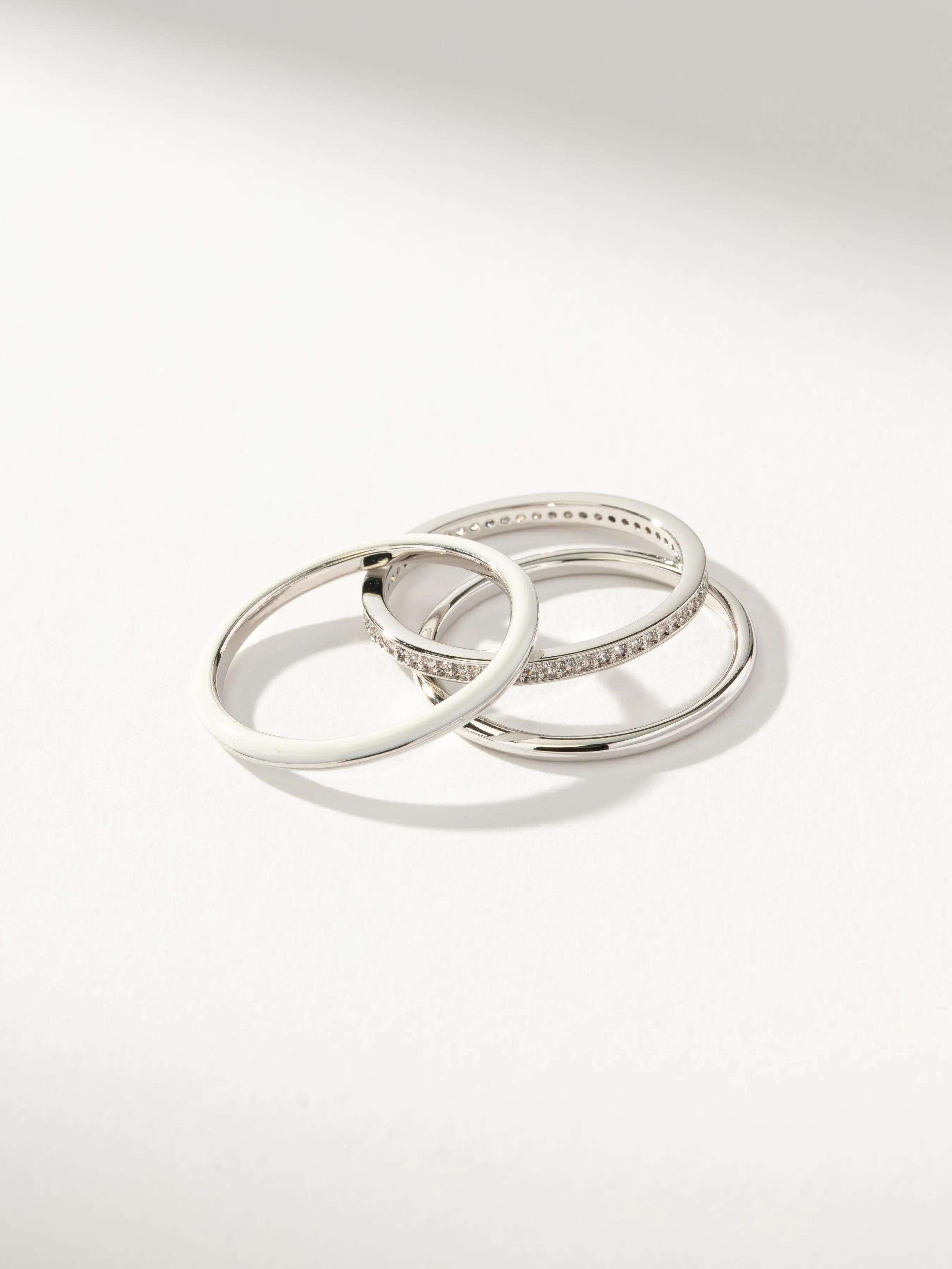 White Hot Forever Ring (Set of 3)