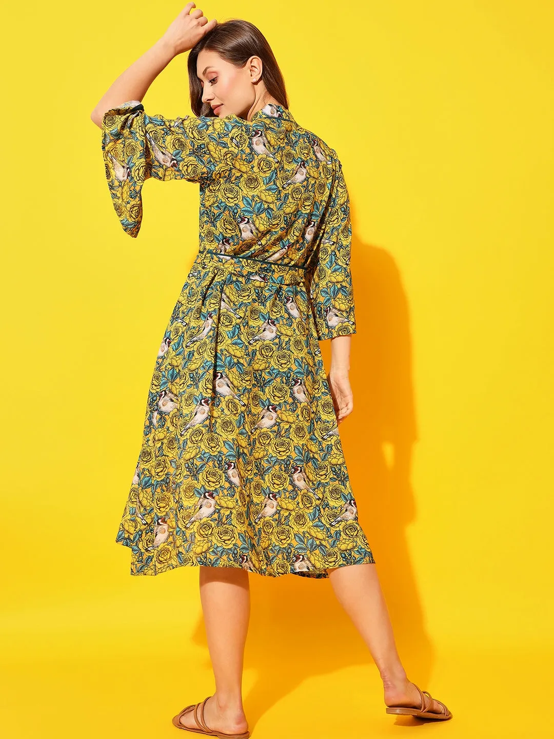 Yellow Daisies Kimono Cover-Up