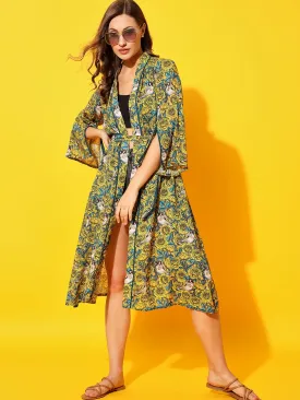 Yellow Daisies Kimono Cover-Up